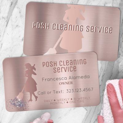 Posh Cleaning Service Brushed Metallic Rose Gold