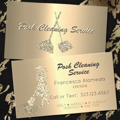 Posh Cleaning Service Metallic 14k Gold Template