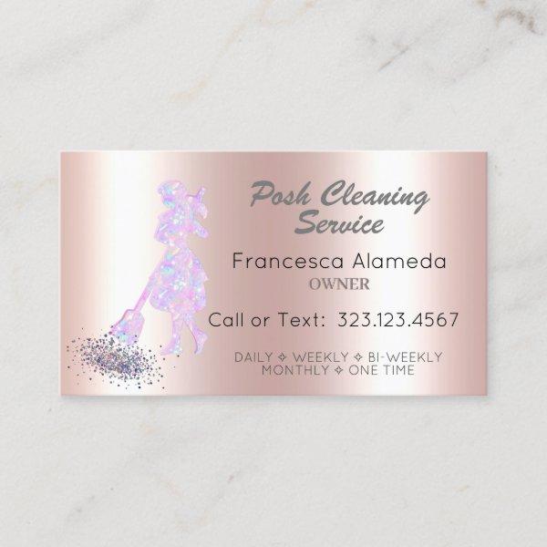 Posh Cleaning Service Pink Metallic & Iridescent