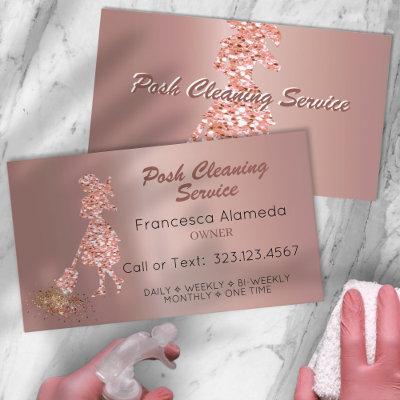Posh Cleaning Service Rose Gold Foil Pink Template