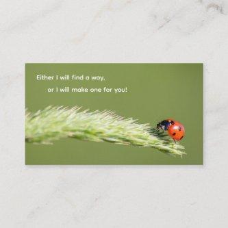 Positive motivational quote with little ladybug bu