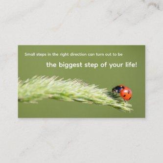 Positive motivational quote with little ladybug