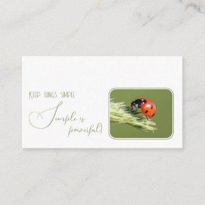 Positive motivational quote with little ladybug