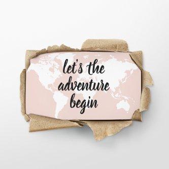 Positive Pink Let's The Adventure Begin World Map