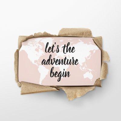 Positive Pink Let's The Adventure Begin World Map