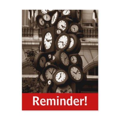 Postcard Clocks Time Visual Appointment Reminder