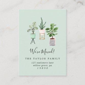 Potted House Plants | Mint We've Moved Insert Card