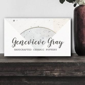 Pottery Handcrafted Modern Calligraphy Script Gray