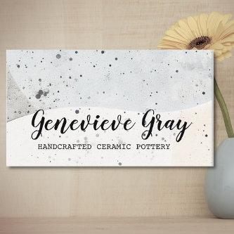 Pottery Handcrafted Modern Calligraphy Script Gray