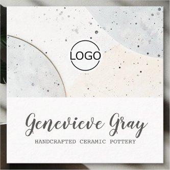 Pottery Handcrafted Modern Concrete Logo Template Square
