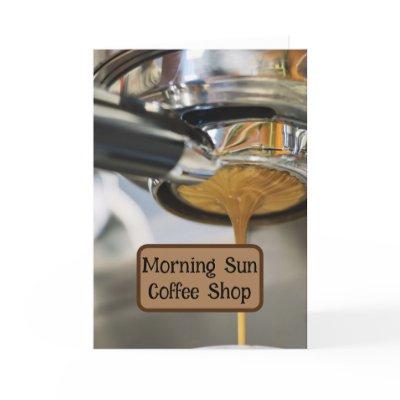 Pouring Espresso from Coffee Machine Business Name Thank You Card