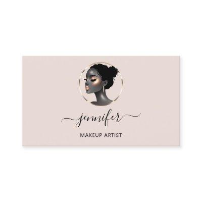 Powder Rose Gold Makeup Artist Logo Lashes QR CODE