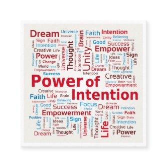 Power of Intention Word Cloud Success Colorful Square