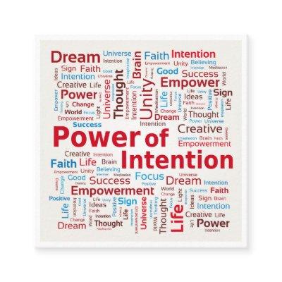 Power of Intention Word Cloud Success Colorful Square