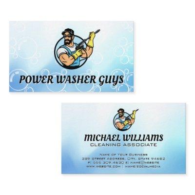 Power Washing Guy Logo | Soap Bubbles