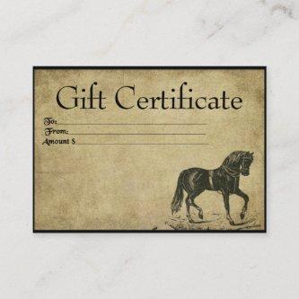 Prancing Horse- Prim Gift Certificate Cards