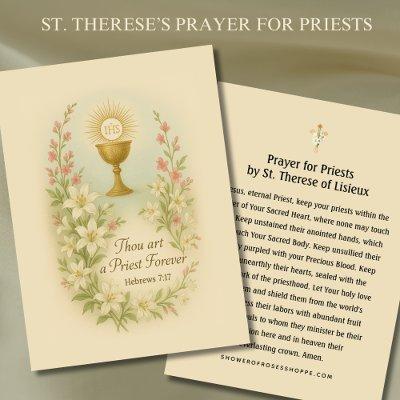 Prayer for Priests by St. Therese Holy Card