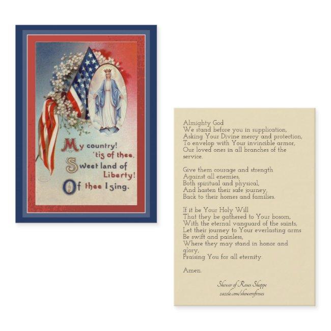 Prayer Military Blessed Virgin Mary Holy Card