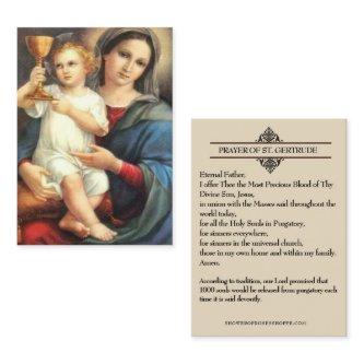 Precious Blood  St. Gertrude Prayer Holy Cards