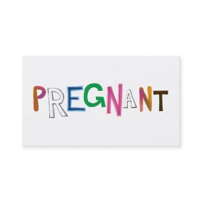Pregnant fun colorful word art expecting mother