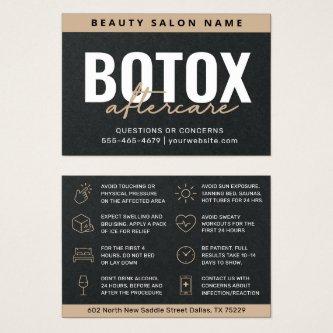 Premium Black Botox Aftercare Instruction Card