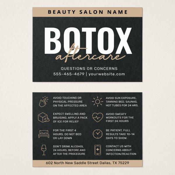 Premium Black Botox Aftercare Instruction Card