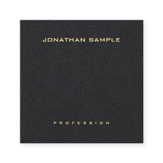 Premium Black Elegant Simple Design Gold Name Square