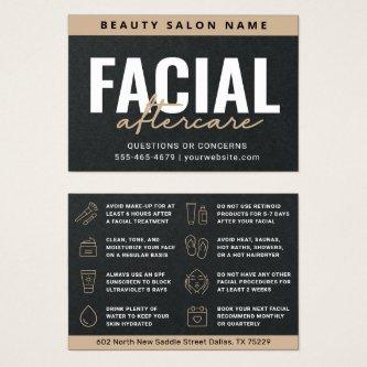 Premium Black Facial Aftercare Instruction Ad Card