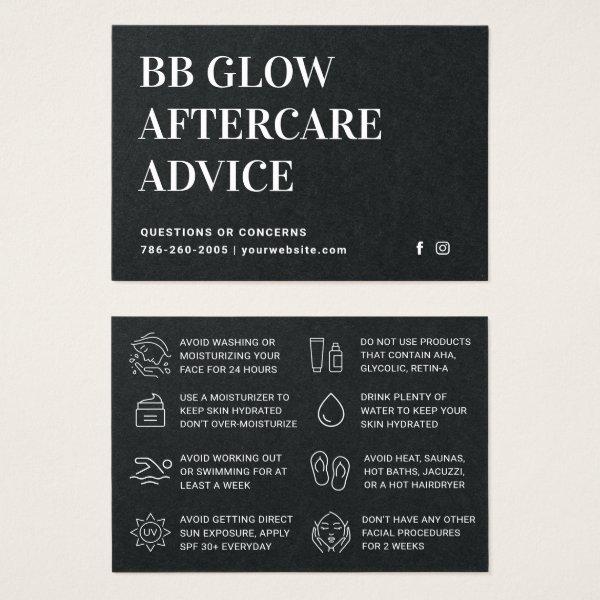 Premium Black Facial BB Glow Aftercare Card