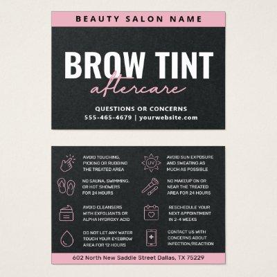 Premium Black Luxury Eyebrow Tint Aftercare Card