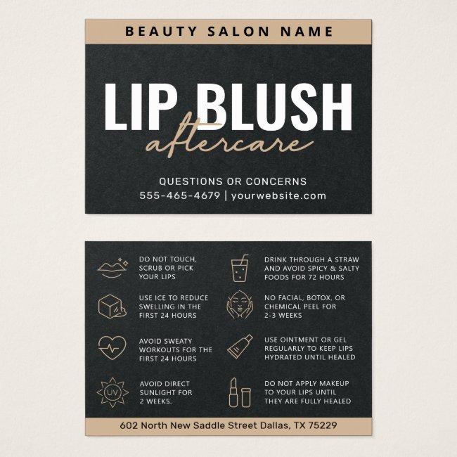 Premium Black Luxury Lip Blush AfterCare Card