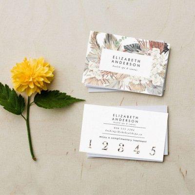 Premium Black Pampas Grass Floral Onyx Tuxedo Loyalty Card