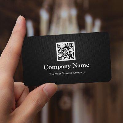 Premium Black White Company Business QR Code Logo