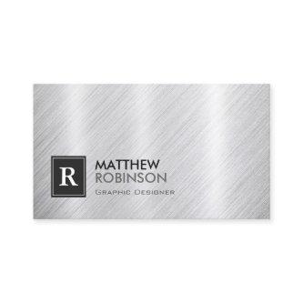 Premium Brushed Metal with Monogram Look