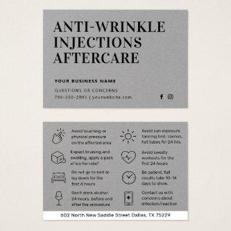 Premium Gray Anti Wrinkle Injections Care Card