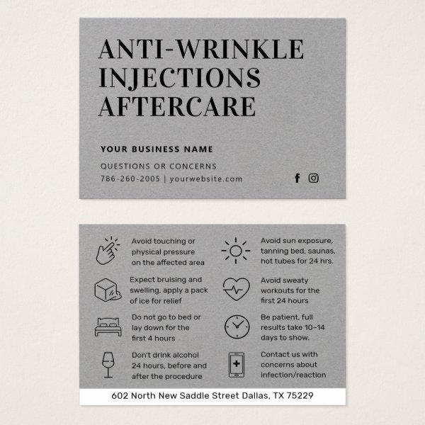 Premium Gray Anti Wrinkle Injections Care Card