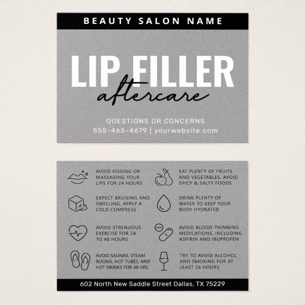 Premium Gray Mighty Lip Filler Aftercare Card