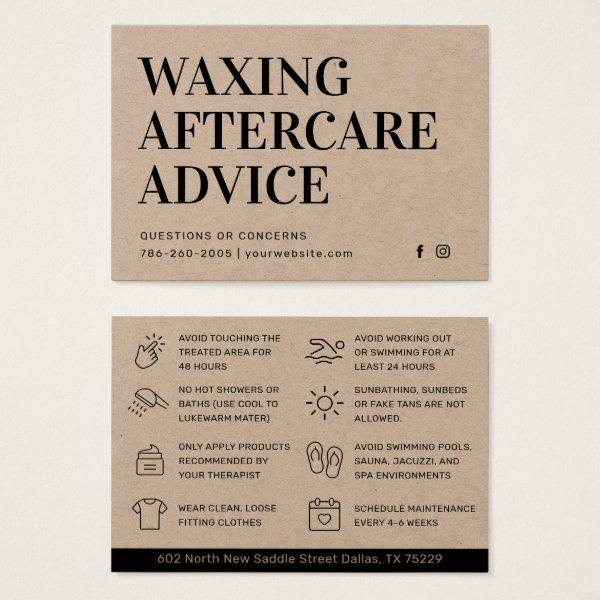 Premium Kraft Waxing Aftercare Card Hair Removal