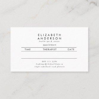 Premium Pure White Pampas Grass Floral Ultra Appointment Card