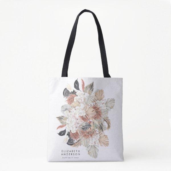 Premium Pure White Pampas Grass Floral Ultra Tote