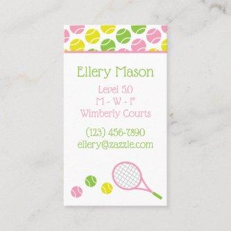 Preppy Tennis Business or Contact Cards