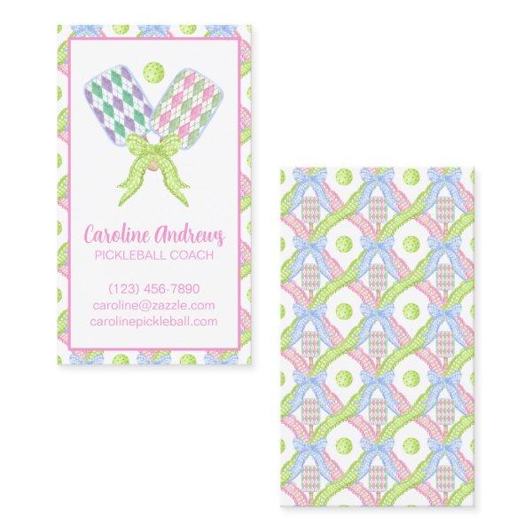 Preppy Watercolor Argyle Pickleball Paddles