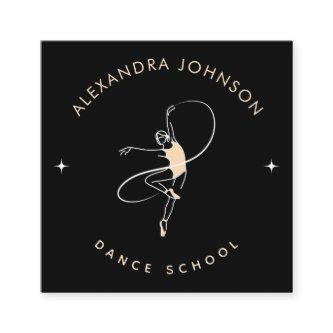 Pretty Ballerina Dance School Studio Black & White Square