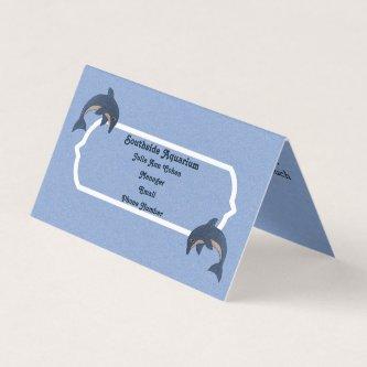 Pretty Blue White Jumping Dolphins on Light Blue