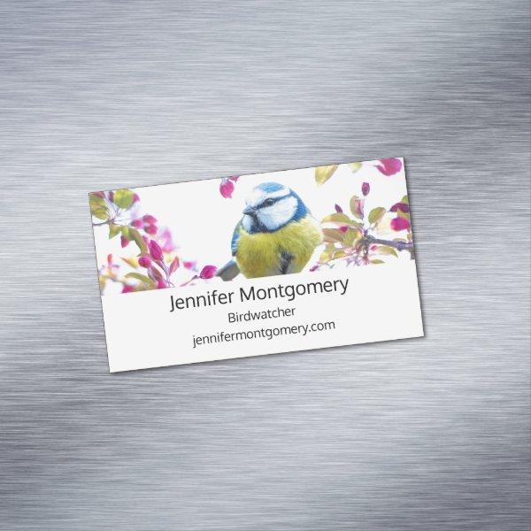 Pretty Blue & Yellow Bird on a Branch Photograph  Magnet