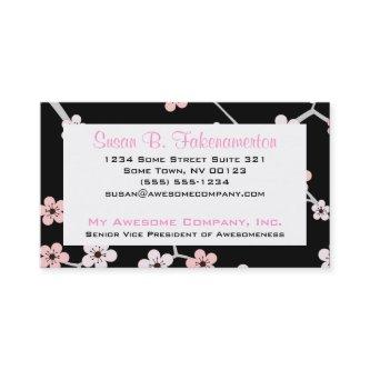 Pretty Cherry Blossums - Black and Pale Pink