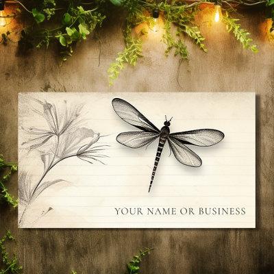 Pretty Dragonfly Sketch Vintage Journal