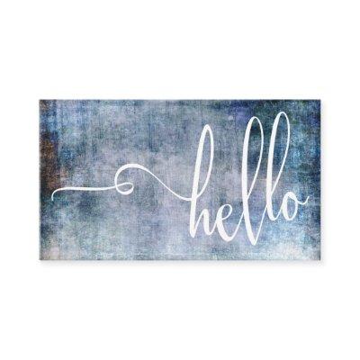 Pretty Hello Typography Over Blue & Purple Grunge