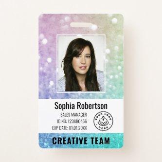 Pretty Holographic Glitter Girly Glamorous Badge