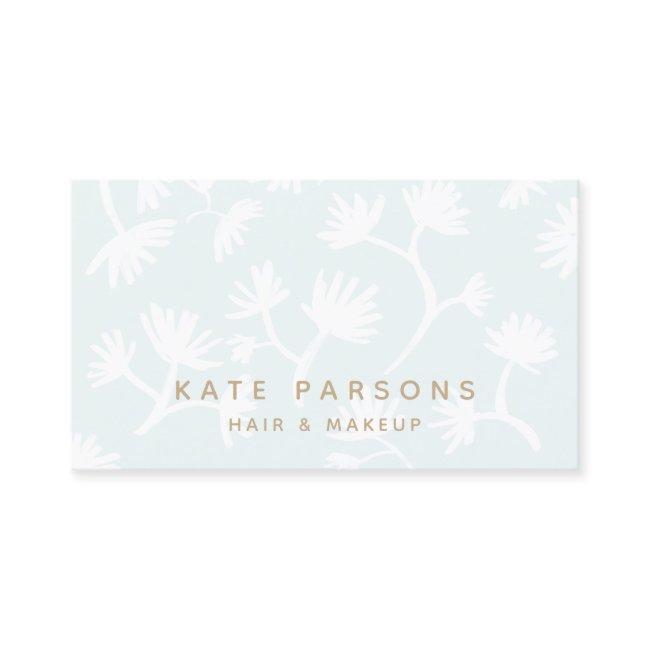 Pretty Light Blue Subtle Floral Pattern Beauty Spa